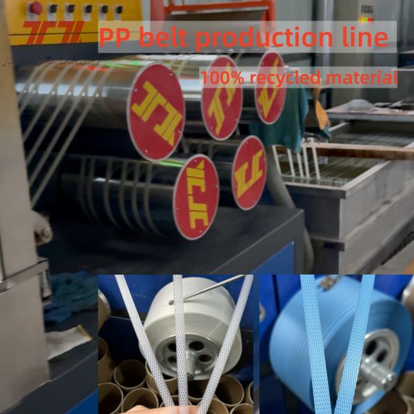 Quality 100-120Kg/H PP Strap Band Production Line With Double Embossing To Make 5-19mm Width wholesale