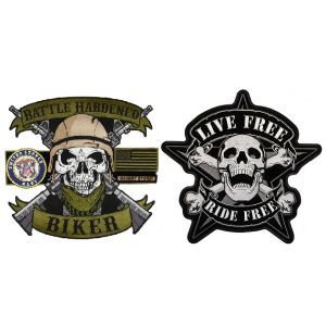 Heat Cutting Skull Custom Motorcycle Vest Patches Camouflage Material