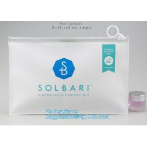 China bag with slider for gift,cosmetics/document bag, cosmetic transparent PVC zipper bags, Heat Seal Bags With Slider Waterp on sale