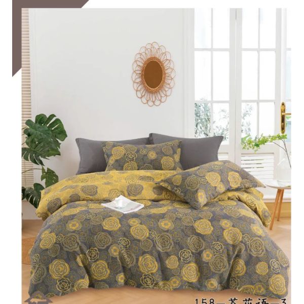 Quality 100% Washed Combed Cotton Color Weaving Double Jacquard Bedding Set wholesale