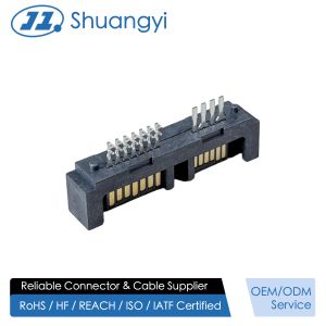 Cheap High-Reliability SATA 13Pin 180° Male Wire Cable Connector 1.27mm Pitch | Electrical Electronic Signal &amp; Power Terminal Connector for Server, for sale