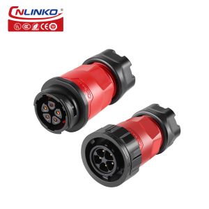 CNLINKO 12v Dc Power Supply Connector Waterproof 5 Pin Circular Power Male