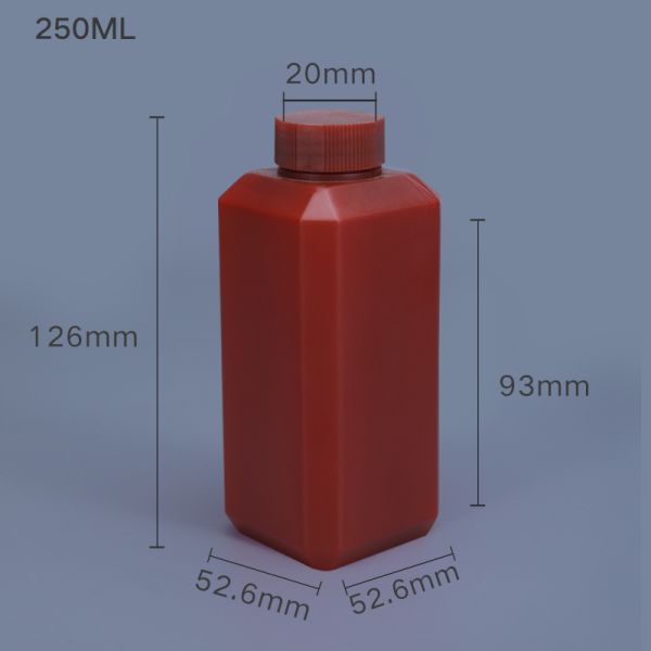 250ml HDPE Plastic Bottles for Chemical Detergent and Pesticide Seal The Square Bottle