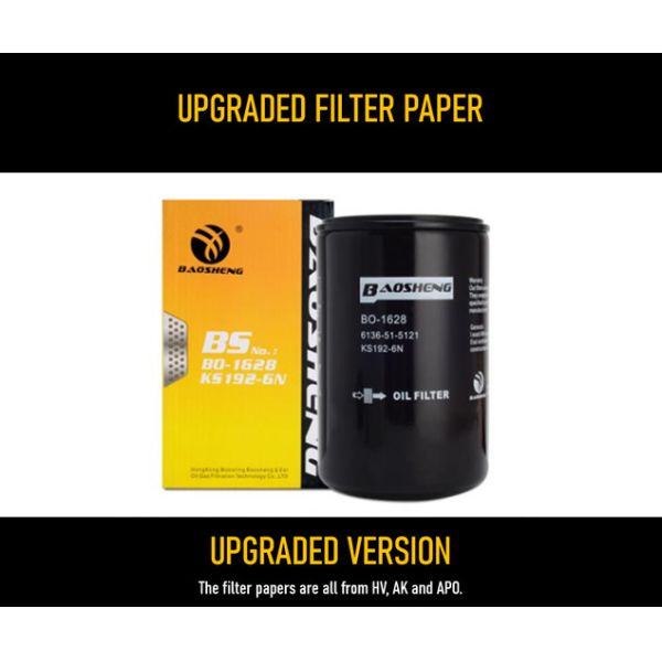 Spin On Excavator Oil Filter For KOMATSU 6136-51-5121 KS192-6