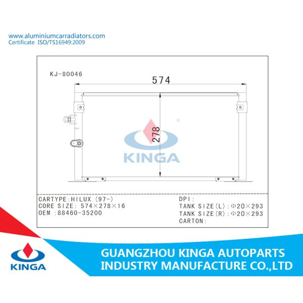 Toyota Hilux (97-) auto motocycle parts cooling condenser OEM 88460-35200