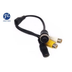 Car Monitoring System BNC RCA Video Audio Cable With DC Adapter / 4 Pin Plug