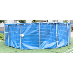 40000L 0.9mm PVC Tarpaulin Fish Pond With Steel Mesh 6Mx1.4M Collapsible Fish