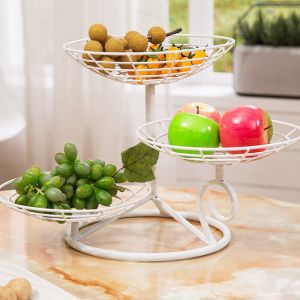 32CM Height Baking Black Metal Iron Multilayer Iron Fruit Tray Custom Design for