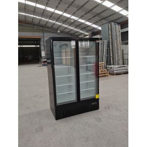 R290 Upright SECOP Supermarket Beverage Cooler With Two Fog Free Glass Door