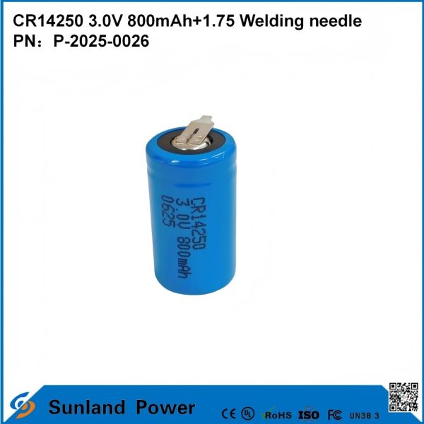 CR14250 3.0V 800mAh+1.75 Welding needle can be used for Smart metering water meters electricity meters gas meters memory backup CMOS memory RTC real