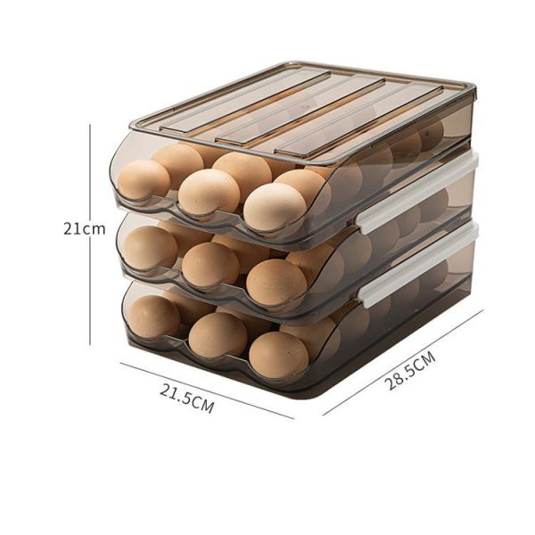 Quality Auto Scrolling 21.5*28.5*7cm Plastic Egg Container For Fridge , Grs Certificate wholesale
