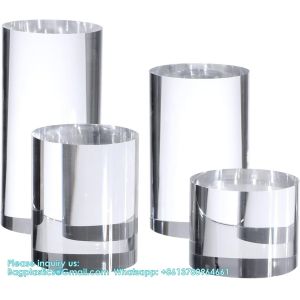 Acrylic Cube Cylinder Round Photo Props, Transparent Solid Acrylic Display