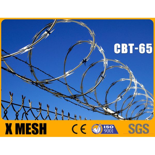 CBT 65 Type Concertina Wire With SUS 304 Material 0.5mm Thickness For Security