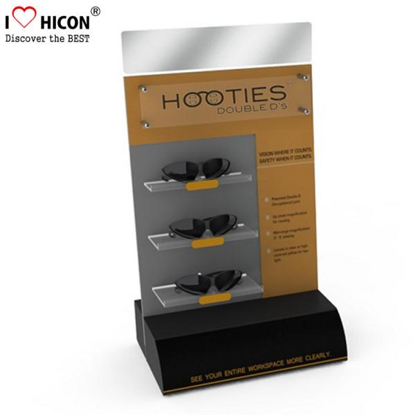 Quality Small Wooden Countertop Sunglass Display Stand Black Waterproof wholesale