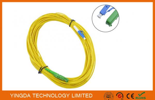 Quality HUBER + SUHNER E2000 to LC LAN Fiber Optic Patch Cable LSZH Plenum yellow wholesale