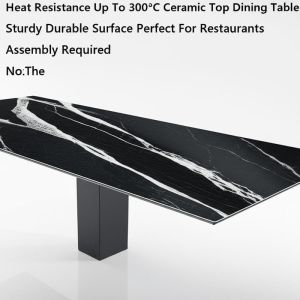 Cheap Heat Resistance Up To 300°C Ceramic Top Dining Table Sturdy Durable Surface Perfect For Restaurants Assembly Required No for sale