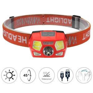 LED Headlamp Safety Light Rechargeable Portable Waterproof Headlamp with 6 Modes