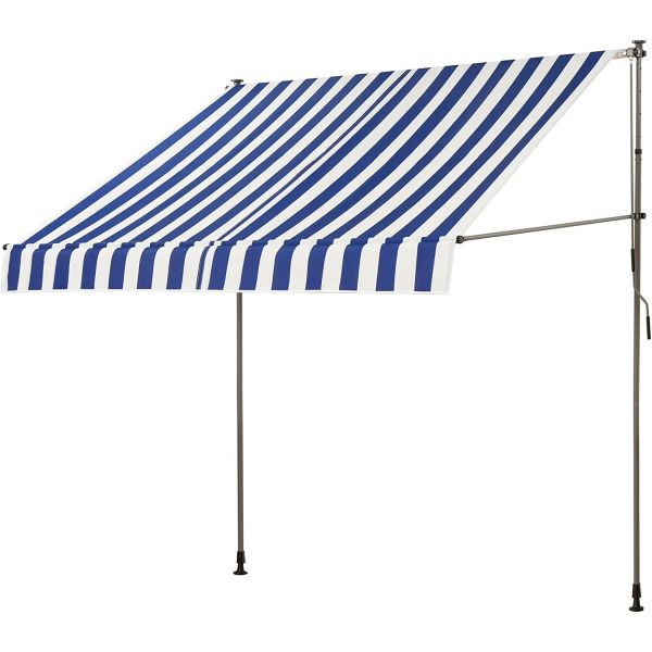 Quality Balcony Clamp Awning 250 cm Wide Awning with Hand Crank Balcony Clamp Awning No Drilling UV Protection Height Adjustable wholesale