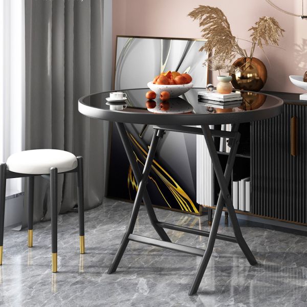 Outdoor Table Metal Tempered Glass Square Round Folding Foldable Coffee Dining Table
