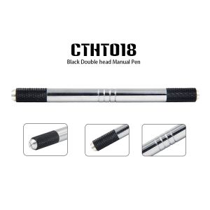 Cheap 2 Heads Black Head Manual Tattoo Pen / Microblading Makeuppen for sale