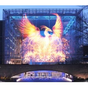 5600cd/sqm Transparent Flexible LED Display P3.91-p7.82 Outdoor Transparent LED