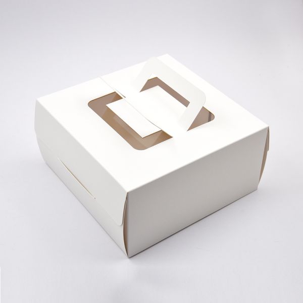 Customization White Wedding Birthday Party Cake Cookie Box With Window Handle Food Trade