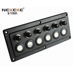 ABS Construction 6 Gang Rocker Switch Panel Circuit Control Box For Boats CE