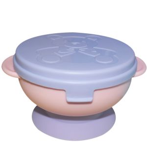 China Small Silicone Suction Bowl Plate Cup Baby Silicone Divided Plate Spoon With Lid Set on sale
