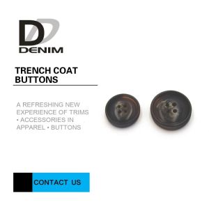 Cheap Professional DTM Design Trench Coat Buttons 4 Holes Customized Engraved Logo for sale