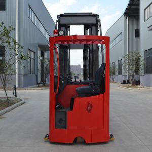 Seated type 1.5t electric 3-way pallet stacker with lithium battery optional for