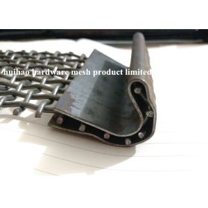 Square Hole Quarry Screen Mesh Crimped Woven Wire Mesh Trommels With Curved Hook