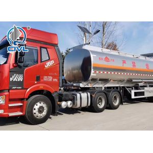 Round Or Square Shape Chemical Liquid Tanker Trailer Three Axles 30,000L- 33