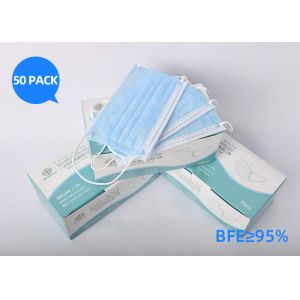 China Blue And White 3 Ply Disposable Face Mask Protection Anti Virus on sale