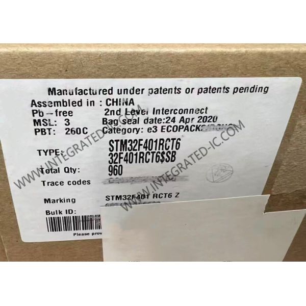 Quality LQFP64 Package STM32F401RCT6 32-Bit Single-Core Microcontroller MCU 256KB Flash wholesale
