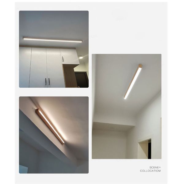 Long ceiling ceiling light porch wooden lamp aisle corridor wall hanging line log led lights(WH-WA-47)