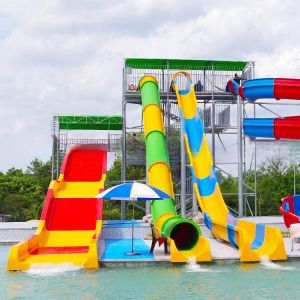 Fiberglass Body Amusement Park Water Slide 120-180 Guests/Hr
