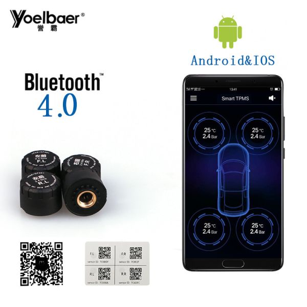 Quality Multi Language Tire Pressure Temperature Monitoring System Bluetooth 4 Sensors wholesale