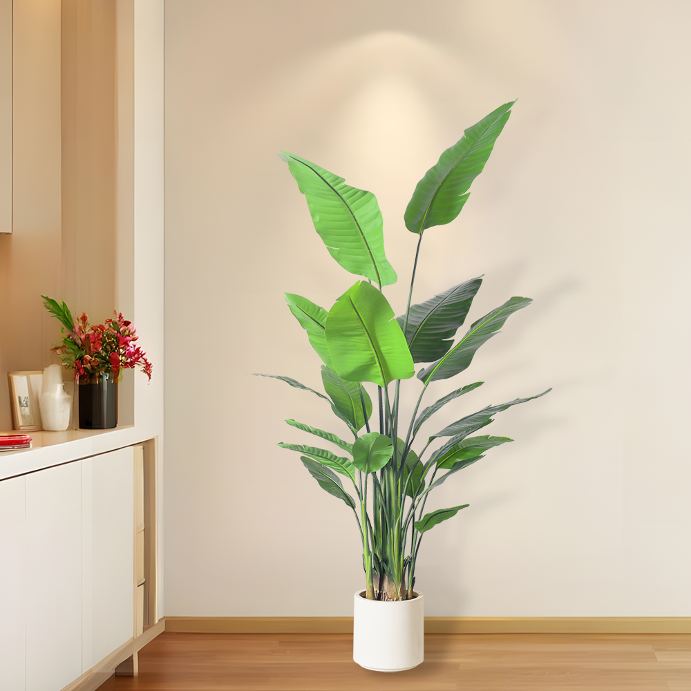 Traveller Ravenala Pot Planted Plastic Tree Wholesale Best Artificial Bird Of Paradise Plant
