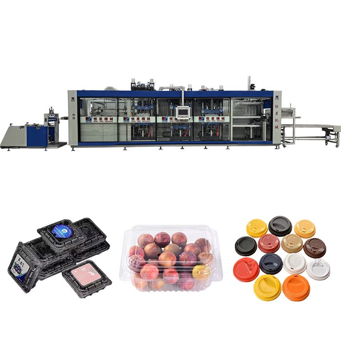 Pressure Thermoforming Machine with Vacuum Pump 200m³/H, Machine Size 11500 X 3310 X 3220mm, and Minimum Forming Area 400*450mm