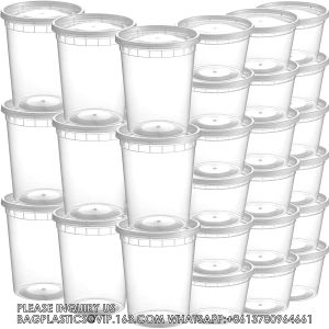 8,16,32oz Plastic Deli Containers With Lids,Freezer Food Storage Containers