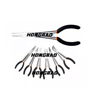 11 8-Inch End Cutting Long Reach Pliers Tools Clamping With Flat Smooth Clip