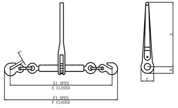 3.52kg - 19kg Self Ratchet Load Binder European Type Power Coating