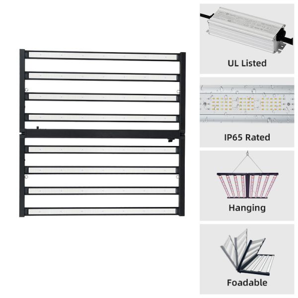 Full Spectrum Dimmable 4x4ft 8 Bar 800W Led Plant Grow Light Hydroponic Samsung