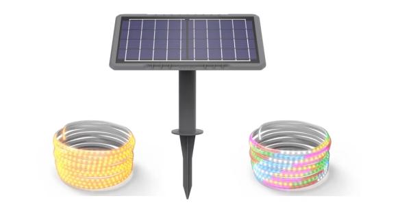 Charging efficiency solar light strip with RGB colorful light effect courtyard