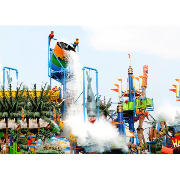 Children Water Aqua Playground , Customized Fiberglass Water Slide