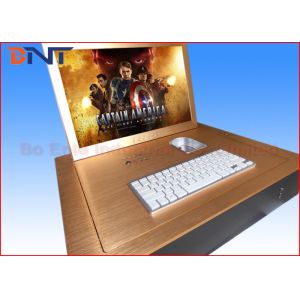 Gold Color 19" Computer Monitor Lift , Flip Up LCD Lift With Infrared Sensor