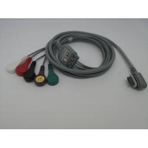 5/7 lead snap ECG GE SEER holter cable with snap ,IEC 2.5m Grey Color 2008594