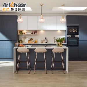 Standard Itaily Kitchen Cabinet  Customized Melamine Laminated Wood Grain And Lacquer Finish Handleless Kitchen Cabinet