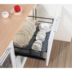 Bowel And Dish Stainless Steel Kitchen Storage Baskets Pull - Out Drawer