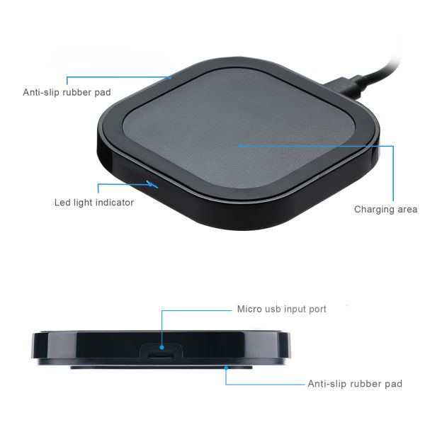 Quality Wireless Charger Qi Wireless Charging Pad Fast Charge for Samsung Galaxy Note 8 S8 S8 Plus and Standard Charge for iPhon wholesale